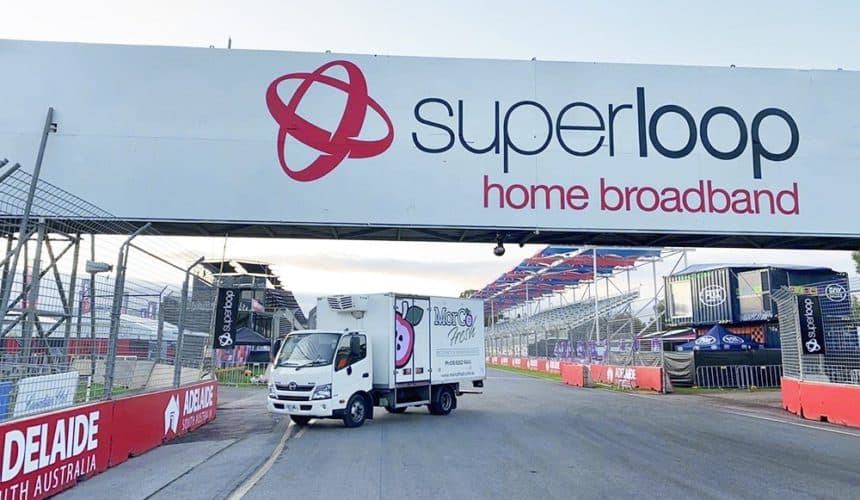 Morco truck on the Superloop racetrack