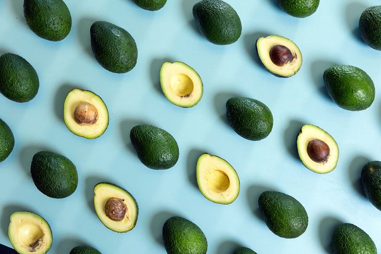 Top view of avocados